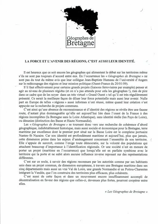 Document sur l'identité des régions de Bretagne.
