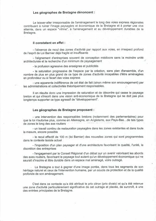 Étude sur l'aménagement du paysage en Bretagne