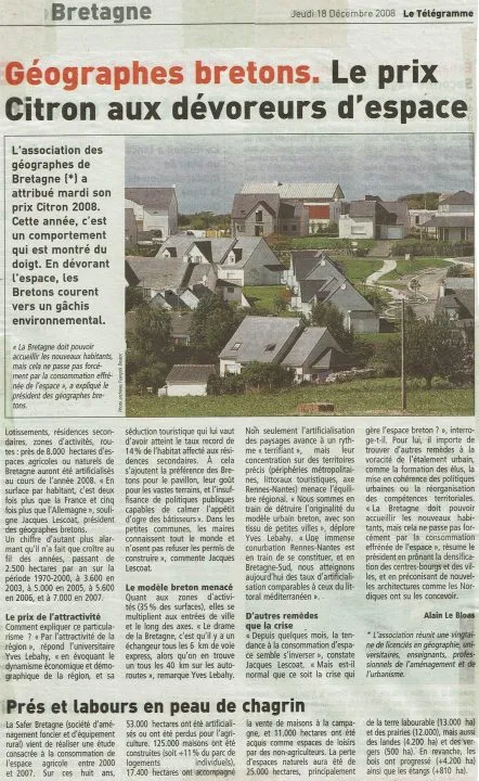 Article sur la géographie en Bretagne