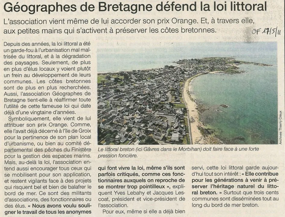 Vue aérienne du littoral breton à Gâvres.