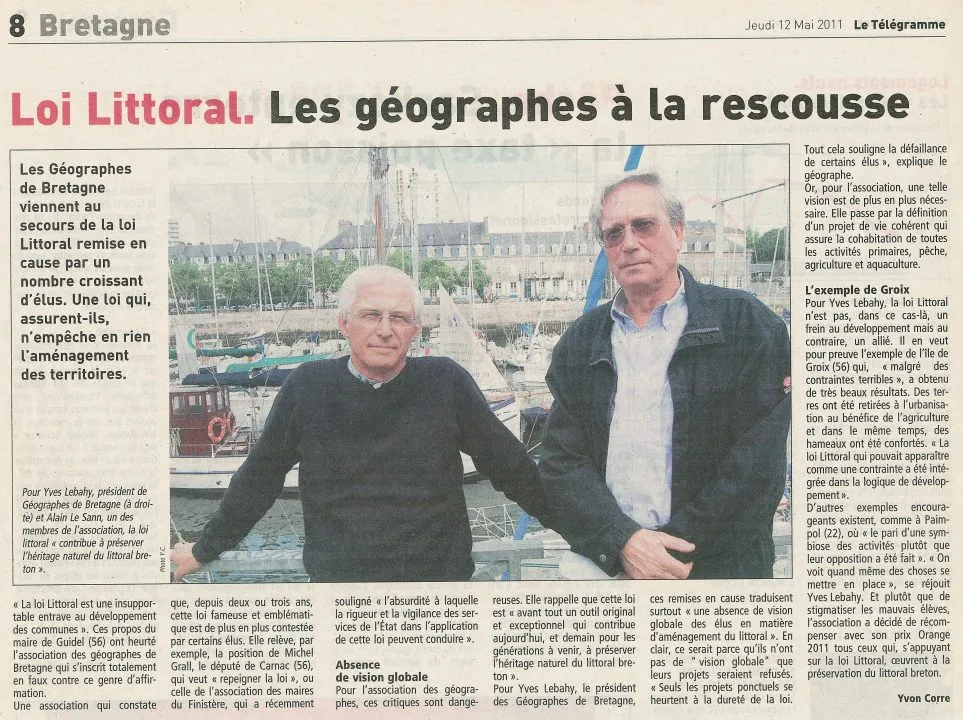 Article sur la loi Littoral et les géographes bretons.