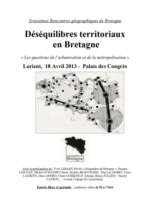 Affiche de conférences géographiques en Bretagne
