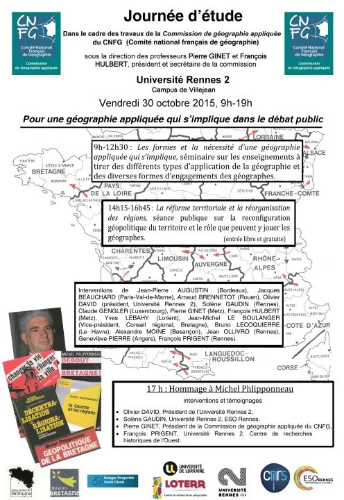 Journée d'étude sur la géographie appliquée.
