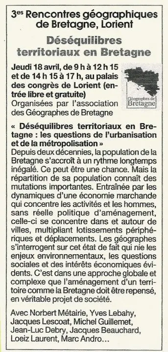 Conférence sur les déséquilibres territoriaux en Bretagne