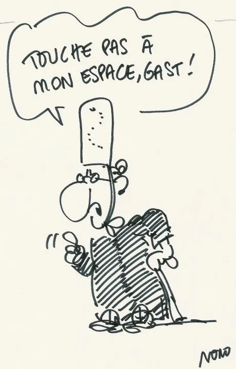 Homme exprimant son besoin d'espace personnel.