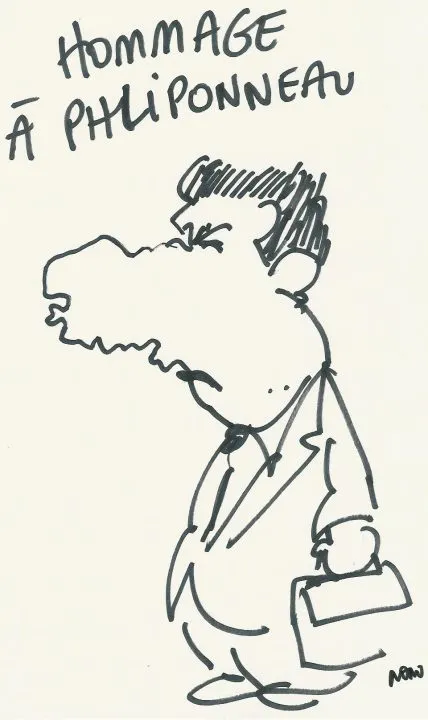 Dessin humoristique en hommage à Philiponneau.