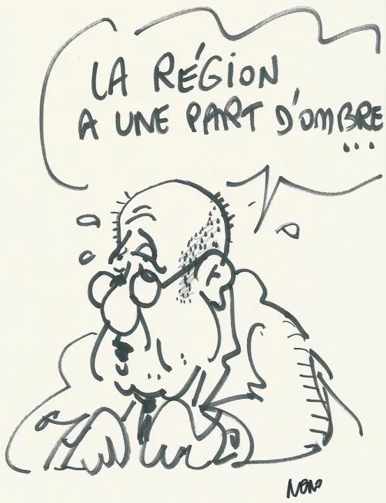 Un homme parlant de l'ombre de sa région.