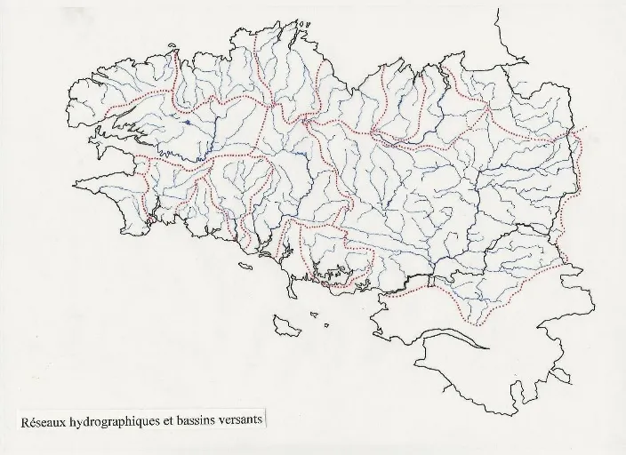 Carte des réseaux hydrographiques et bassins versants